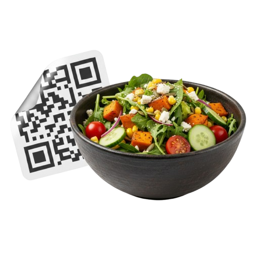 Food and QR code concept